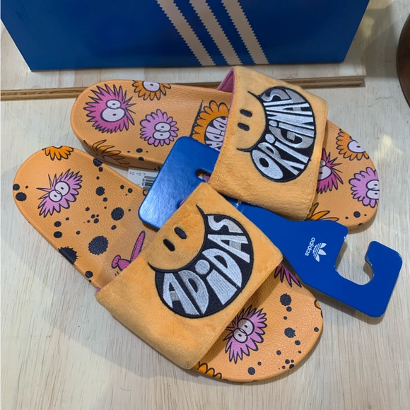 adidas x Kevin Lyons Adilette Premium Slides - Picture 7 of 9